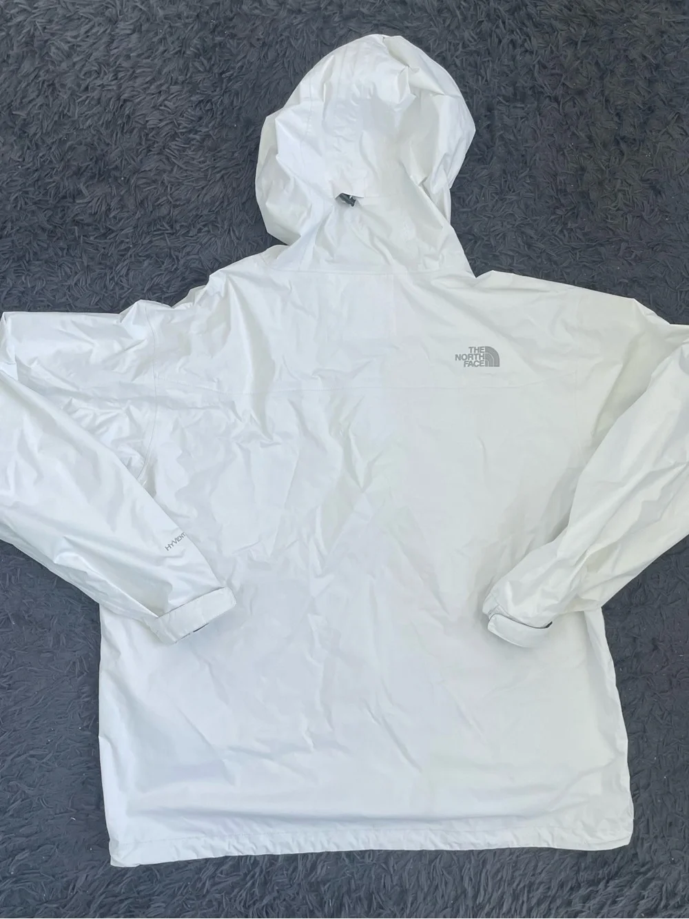 Men Size XL The North Face White Windbreaker Rain Jacket HyVent 25L